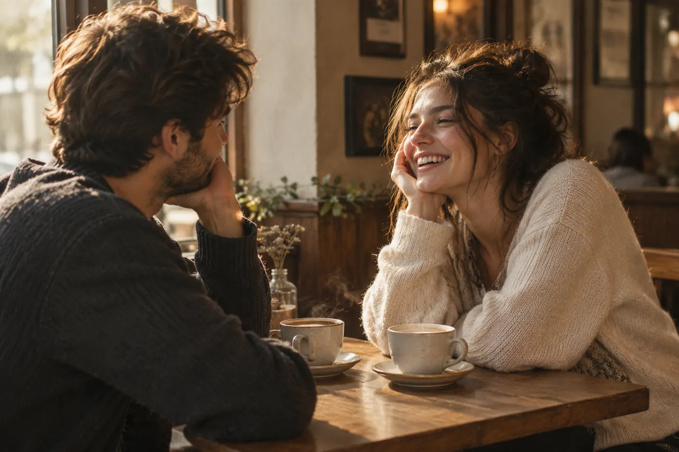 Quiet coffee date — aesthetic couple picture idea