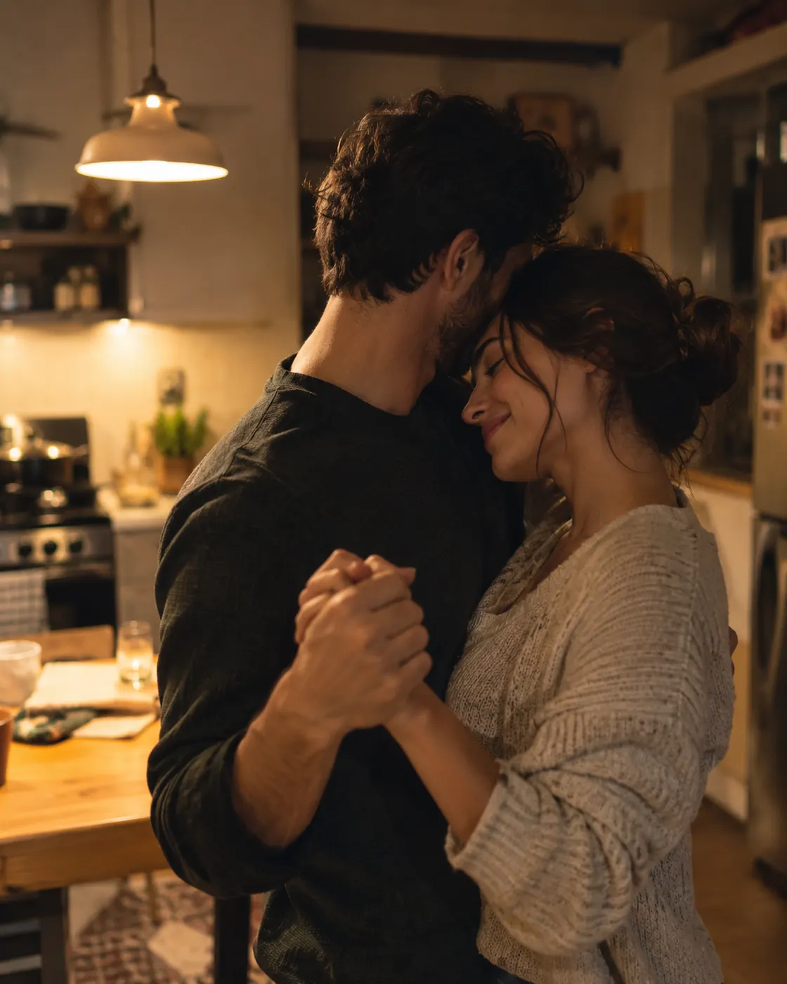 Slow dance in the kitchen — dreamy couple goals moment