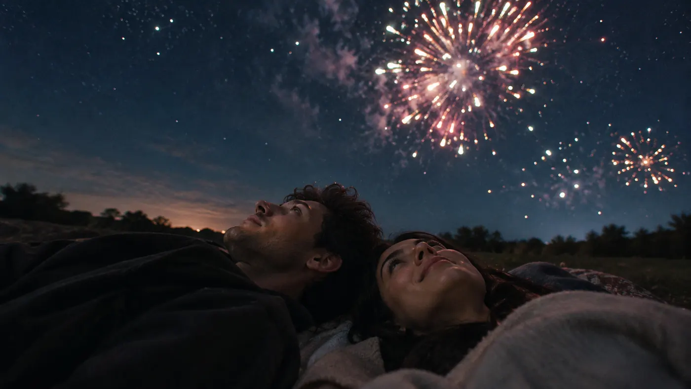 Watching the sky together — dreamy couple goals moment
