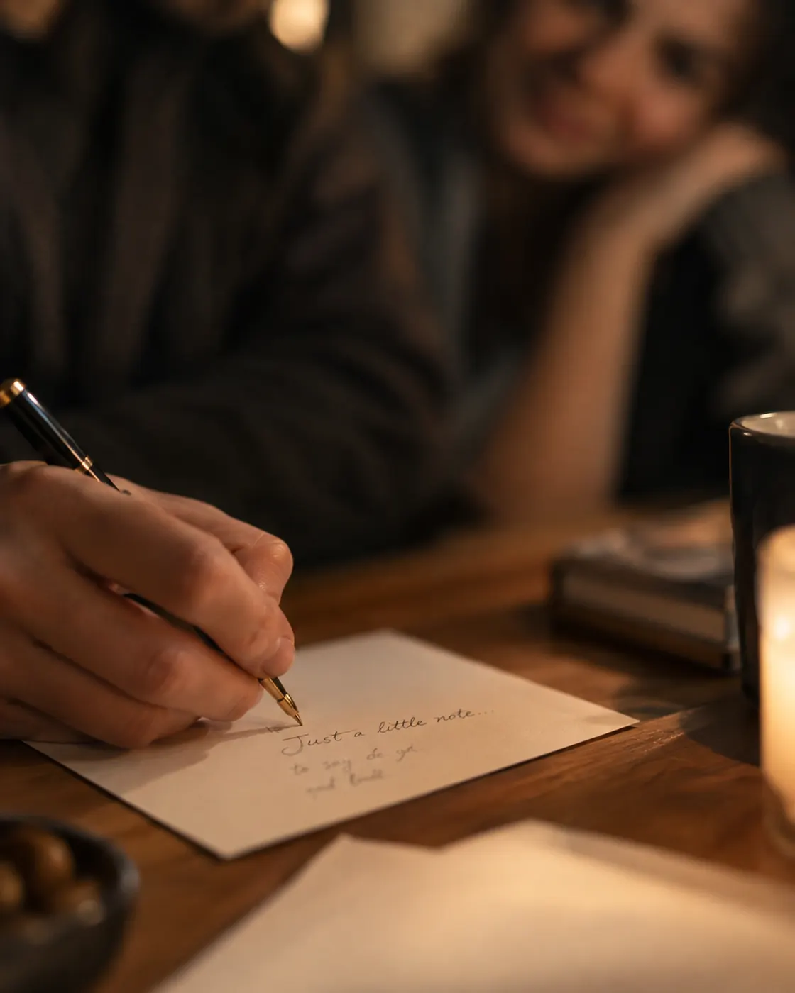 Writing something down instead of saying it — dreamy couple goals moment